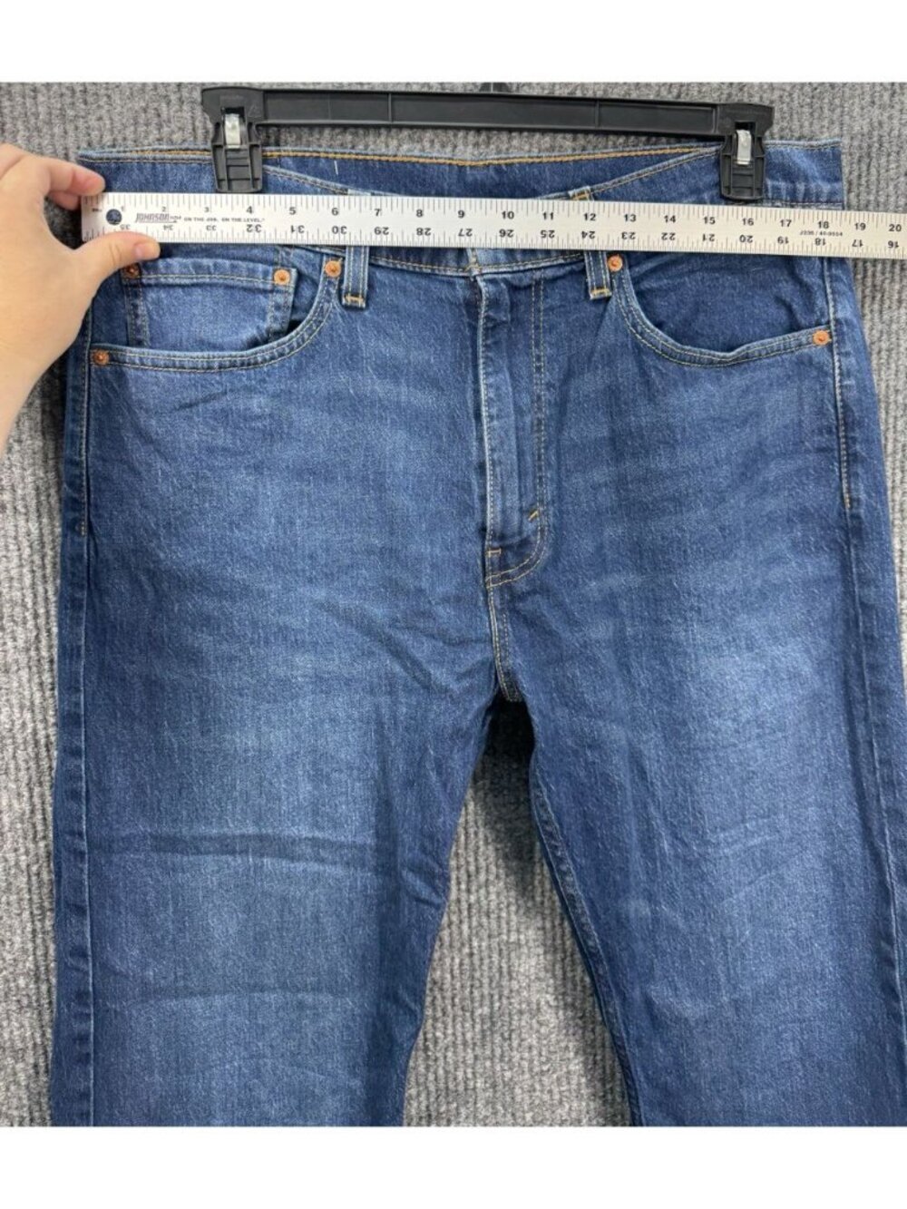 Levis 505 Jeans Men’s 36x30 Blue Regular Straight Leg Denim Medium Wash Stretch - Picture 7 of 10